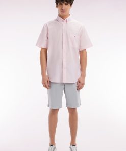 Eden Park Homme Men's Bermuda Chino En Coton Stretch Gris Coupe Droite