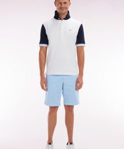 Eden Park Homme Men's Bermuda Chino En Coton Stretch Bleu Ciel Coupe Droite