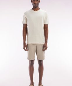 Eden Park Homme Men's Bermuda Chino En Coton Stretch Beige Coupe Droite