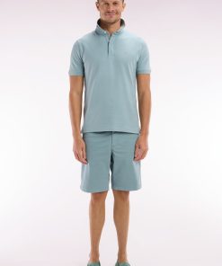 Eden Park Homme Men's Bermuda Chino En Coton Stretch Gris Moyen Coupe Droite