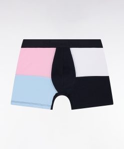 Eden Park Homme Men's Boxer Coupé-cousu En Jersey De Coton Stretch Rose Et Bleu