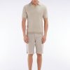 Eden Park Homme Men's Bermuda En Lyocell Et Coton Stretch Beige Coupe Droite