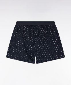 Eden Park Homme Men's Boxer En Jersey De Coton À Micromotifs Nœuds Papillon Marine