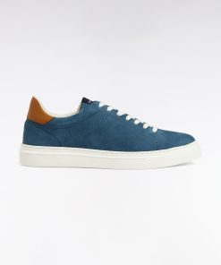 Eden Park Homme Chaussures Baskets Basses En Cuir Bleu Gris