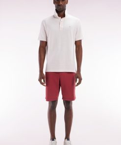 Eden Park Homme Men's Bermuda Chino En Coton Stretch Rouge Coupe Droite