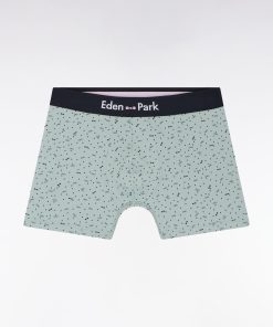 Eden Park Homme Men's Boxer En Jersey De Coton Stretch À Micromotifs Gris Moyen