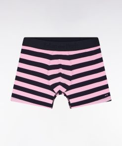 Eden Park Homme Men's Boxer En Jersey De Coton Stretch Cerclé Marine Et Rose