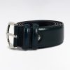 Eden Park Homme Accessoires Ceinture En Cuir Lisse Marine À Double Passants