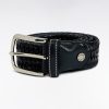 Eden Park Homme Accessoires Ceinture En Cuir Tressé Marine