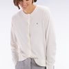Eden Park Femme Men's Cardigan En Coton Et Soie Mélangés Écru Coupe Décontractée