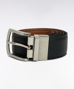 Eden Park Homme Accessoires Ceinture En Cuir Lisse Réversible Noir Et Marron