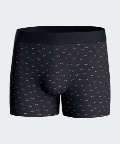 Eden Park Homme Men's Boxer En Jersey De Coton Stretch À Micromotifs Nœuds Papillon Marine