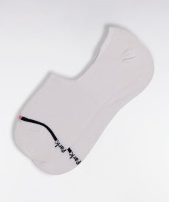 Eden Park Femme Accessoires Chaussettes Basses En Coton Stretch Mélangé Blanches Liseré Marine