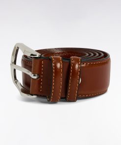 Eden Park Homme Accessoires Ceinture En Cuir Lisse Marron À Double Passants