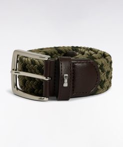 Eden Park Homme Accessoires Ceinture Élastique En Caoutchouc Camaïeu Kaki