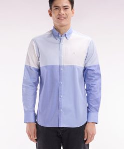 Eden Park Homme Men's Chemise En Twill De Coton Bleu Foncé Coupe Droite