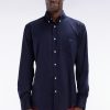 Eden Park Homme Men's Chemise En Twill De Coton Marine Unie Coupe Droite
