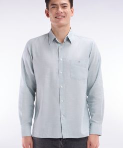 Eden Park Homme Men's Chemise Unie À Poche Plaquée En Coton Gris Foncé