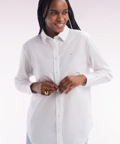 Eden Park Femme Men's Chemise Unie En Coton Blanc Coupe Décontractée