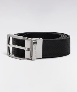 Eden Park Homme Accessoires Coffret Ceinture En Cuir Noire Et Deux Boucles En Métal Argenté
