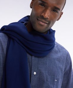 Eden Park Femme Accessoires Écharpe Fluide Unie Bleu Marine