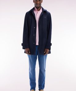 Eden Park Homme Men's Imperméable À Capuche Bleu Marine