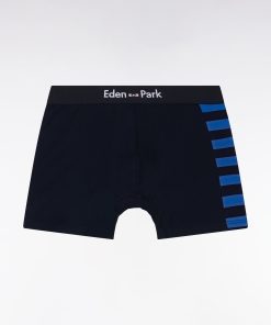 Eden Park Homme Men's Lot De Deux Boxers En Jersey De Coton Stretch Marine Et Bleu Détails C