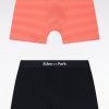 Eden Park Homme Men's Lot De Deux Boxers En Jersey De Coton Stretch Marine Et Cerclé Corail