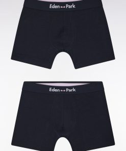 Eden Park Homme Men's Lot De Deux Boxers En Jersey De Coton Stretch Marine
