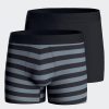 Eden Park Homme Men's Lot De Deux Boxers Unis Et Cerclés En Jersey De Coton Stretch Marine E
