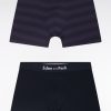 Eden Park Homme Men's Lot De Deux Boxers En Jersey De Coton Stretch Marine Et Cerclé Marine