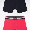 Eden Park Homme Men's Lot De Deux Boxers En Jersey De Coton Stretch Unis À Ceinture Élastiqu