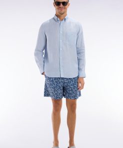 Eden Park Homme Men's Maillot De Bain Bleu À Imprimé Floral