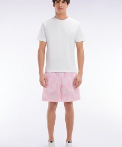 Eden Park Homme Men's Maillot De Bain Rose Imprimé Palmiers