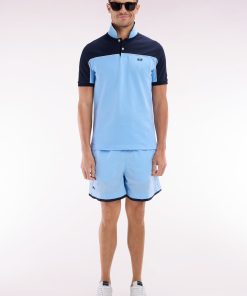 Eden Park Homme Men's Maillot De Bain Ciel À Passepoil Blanc