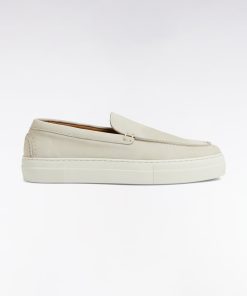 Eden Park Homme Chaussures Mocassins À Semelles Sneakers En Cuir Suédé Écrus