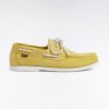 Eden Park Homme Chaussures Mocassins Bateau En Cuir Suédé Jaune