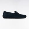 Eden Park Homme Chaussures Mocassins En Cuir Suédé Bleu Marine
