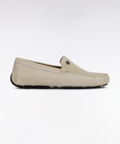 Eden Park Homme Chaussures Mocassins En Cuir Suédé Écrus