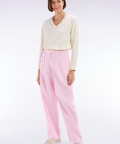 Eden Park Femme Men's Pantalon En Coton Stretch Rose Coupe Décontractée