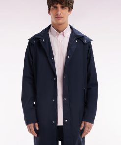 Eden Park Homme Men's Parka À Capuche Amovible Bleu Marine