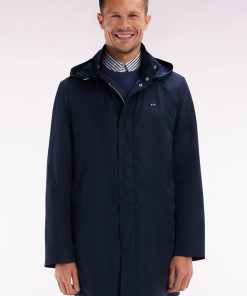 Eden Park Homme Men's Parka À Capuche Intégrée Bleu Marine