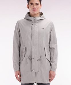 Eden Park Homme Men's Parka Légère À Capuche Intégrée Grise
