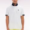 Eden Park Homme Men's Polo À Manches Courtes En Coton Jaune Détails Colorés Coupe Décontract