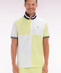 Eden Park Homme Men's Polo À Manches Courtes Coupé-cousu En Coton Jaune Coupe Décontractée