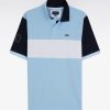 Eden Park Homme Men's Polo À Manches Courtes En Piqué Coton Ciel Bande Contrastée Coupe Déco
