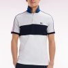 Eden Park Homme Men's Polo À Manches Courtes En Coton Tricolore Blanc Marine Et Gris Coupe D