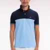 Eden Park Homme Men's Polo À Manches Courtes En Piqué Coton Ciel Col Jacquard Coupe Droite