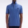Eden Park Homme Men's Polo À Manches Courtes En Piqué De Coton Chiné Stretch Bleu Foncé Coup