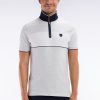 Eden Park Homme Men's Polo À Manches Courtes En Piqué De Coton Chiné Stretch Gris Détails Co